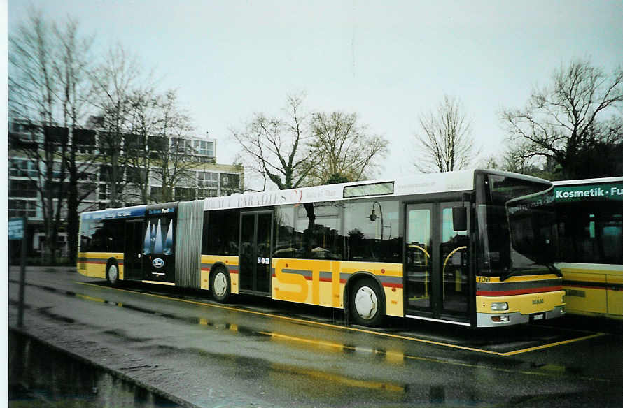 (092'505) - STI Thun - Nr. 106/BE 577'106 - MAN am 5. M�rz 2007 bei der Schiffl�ndte Thun