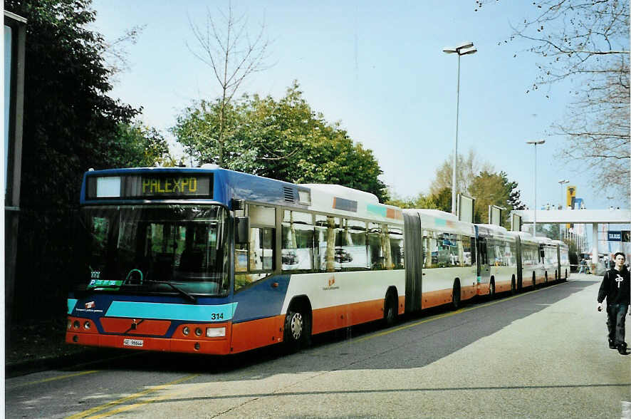 (092'617) - TPG Gen�ve - Nr. 314/GE 96'644 - Volvo am 17. M�rz 2007 in Gen�ve, Palexpo