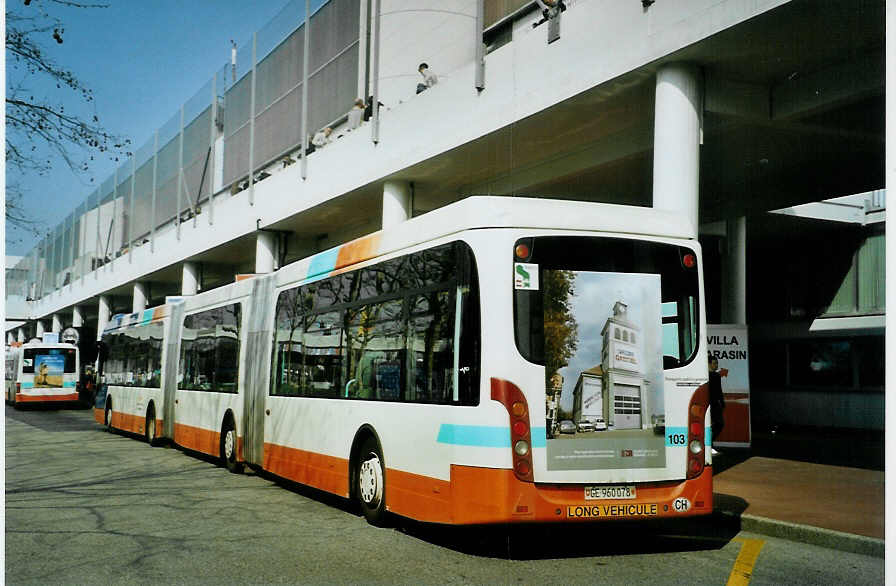 (092'618) - TPG Gen�ve - Nr. 103/GE 960'078 - Van Hool am 17. M�rz 2007 in Gen�ve, Palexpo