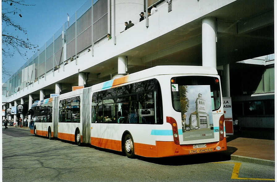 (092'626) - TPG Gen�ve - Nr. 105/GE 960'014 - Van Hool am 17. M�rz 2007 in Gen�ve, Palexpo