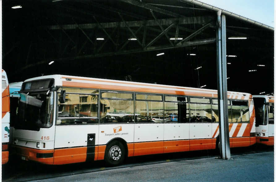 (092'914) - TPG Gen�ve - Nr. 418/GE 96'827 - Renault am 17. M�rz 2007 in Gen�ve, D�p�t