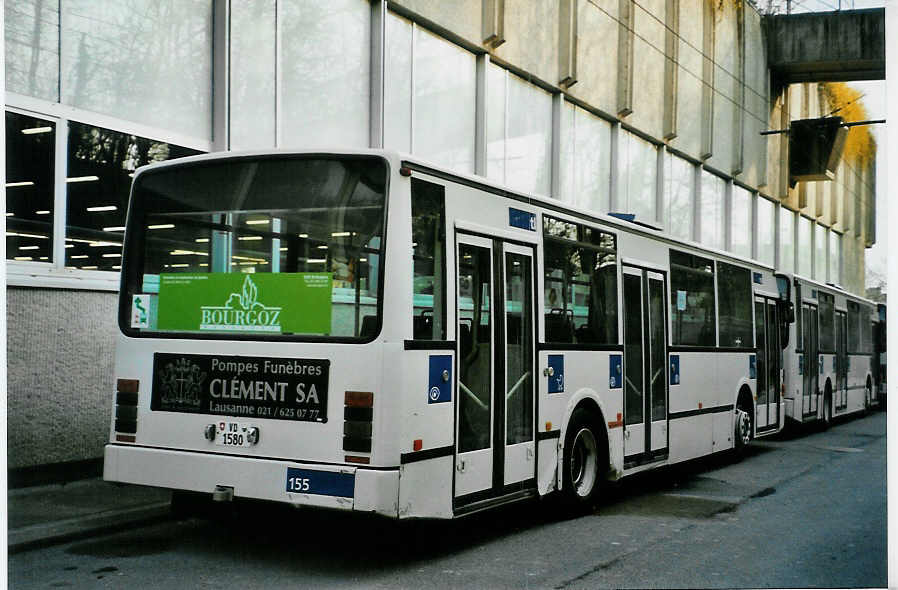 (093'001) - TL Lausanne - Nr. 155/VD 1580 - Van Hool (ex Nr. 387) am 17. M�rz 2007 in Lausanne, D�p�t Borde