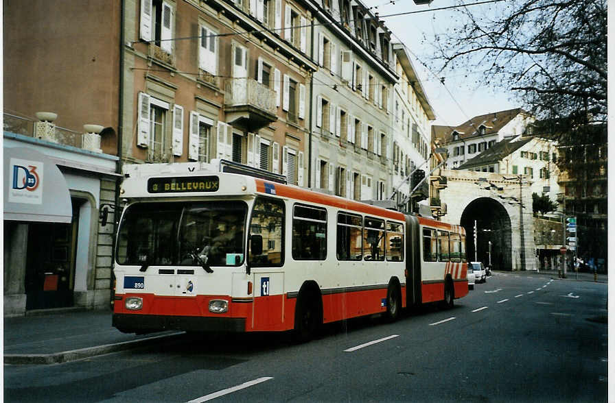 (093'003) - TL Lausanne - Nr. 890 - Saurer/Hess Gelenktrolleybus (ex TPG Gen�ve 656) am 17. M�rz 2007 in Lausanne, Tunnel