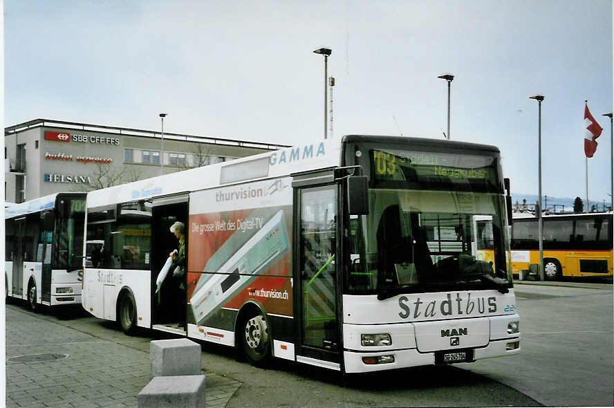 (093'203) - WilMobi, Wil - Nr. 224/SG 245'704 - MAN/G�ppel (ex Wick, Wil Nr. 4) am 22. M�rz 2007 beim Bahnhof Wil