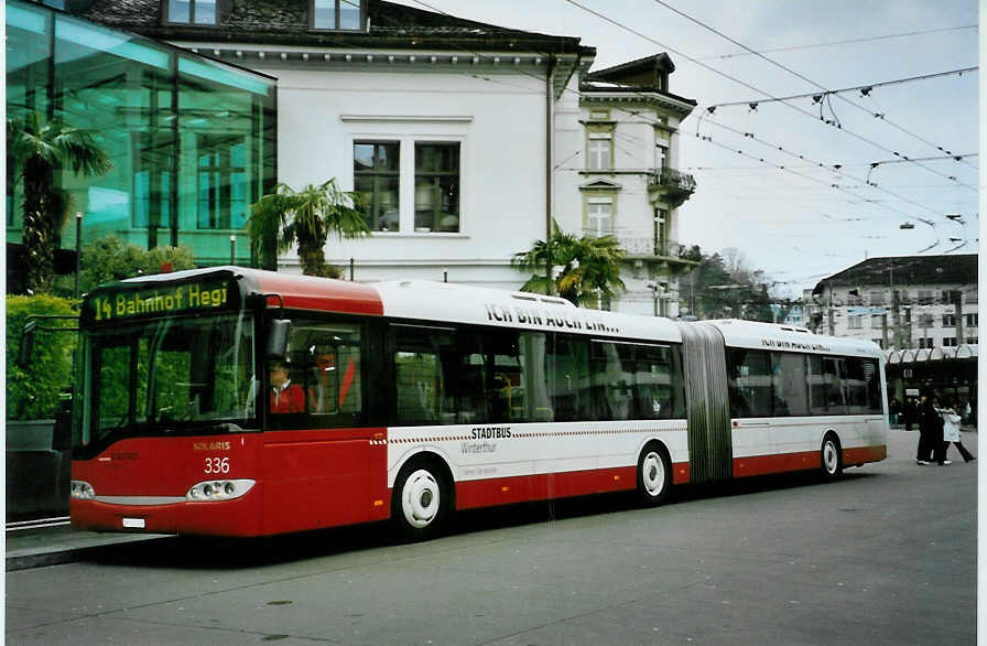 (093'216) - SW Winterthur - Nr. 336/ZH 730'336 - Solaris am 22. M�rz 2007 beim Hauptbahnhof Winterthur