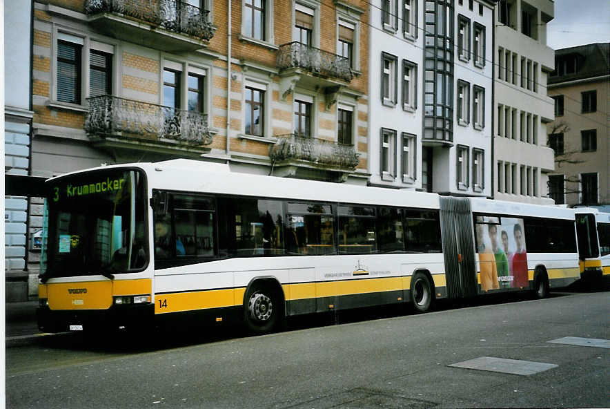 (093'222) - VBSH Schaffhausen - Nr. 14/SH 38'014 - Volvo/Hess am 22. M�rz 2007 beim Bahnhof Schaffhausen
