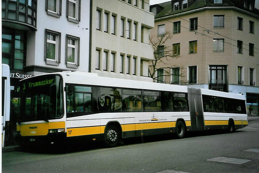 (093'310) - VBSH Schaffhausen - Nr. 17/SH 38'017 - Volvo/Hess am 22. M�rz 2007 beim Bahnhof Schaffhausen