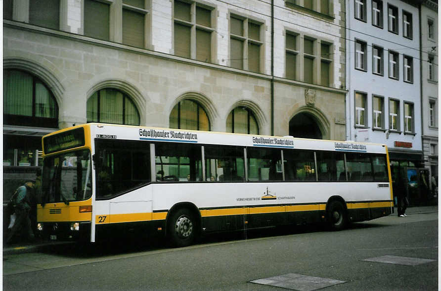 (093'317) - VBSH Schaffhausen - Nr. 27/SH 38'027 - Mercedes am 22. M�rz 2007 beim Bahnhof Schaffhausen