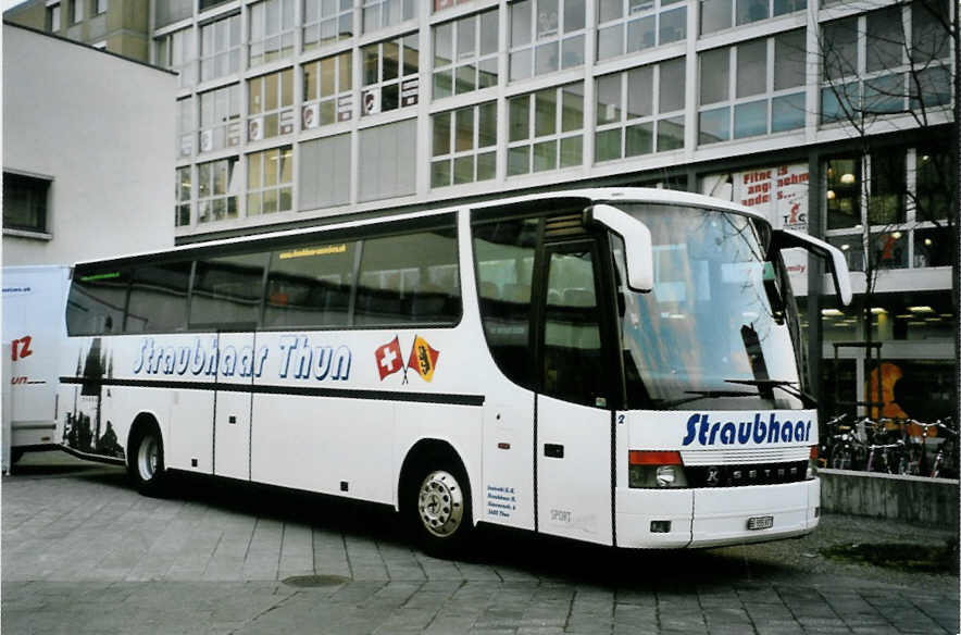 (093'435) - Straubhaar, Thun - Nr. 2/BE 555'977 - Setra am 29. M�rz 2007 in Thun, Aarefeldplatz