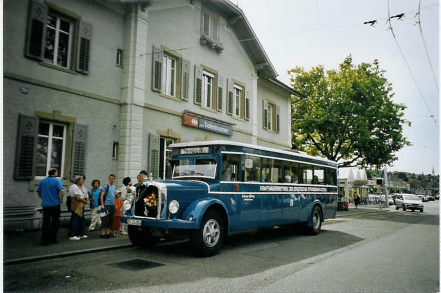 (094'616) - Gehrig, Rudolfstetten - Nr. 24/ZH 134'054 - Saurer/T�scher (ex Kaeslin, Olten; ex VBZ Z�rich Nr. 224; ex VBZ Z�rich Nr. 24) am 26. Mai 2007 beim Bahnhof Z�rich-Tiefenbrunnen