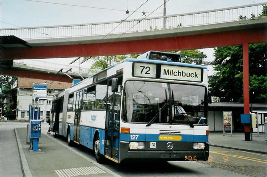 (094'715) - VBZ Z�rich - Nr. 127 - Mercedes Gelenktrolleybus am 26. Mai 2007 in Z�rich, Bucheggplatz