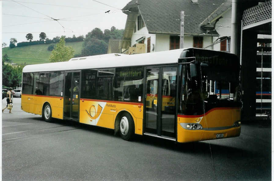 (096'314) - Gurtner, Worb - Nr. 1/BE 26'591 - Solaris (ex Vorf�hrfahrzeug) am 17. Juli 2007 beim Bahnhof Worb Dorf