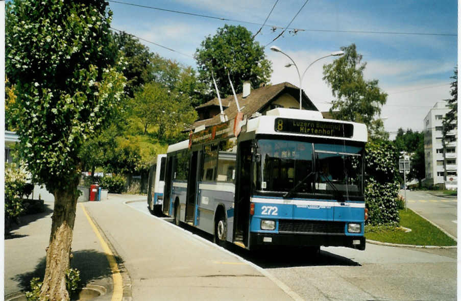(096'803) - VBL Luzern - Nr. 272 - NAW/R&J-Hess Trolleybus am 23. Juli 2007 in Luzern, W�rzenbach