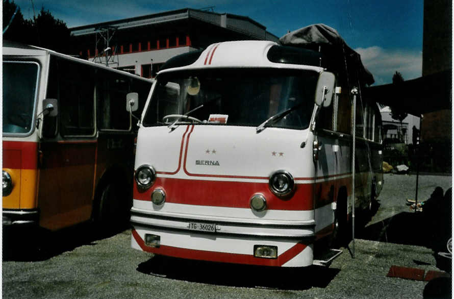 (097'312) - Aus der Schweiz: Fahrni, Aadorf - TG 36'026 - Berna/T�scher (ex Unbekannt; ex Steiner, Matzingen; ex Brander, B�tschwil; ex Fr�hlich, Z�rich) am 18. August 2007 in Schaan, Wohnbustreffen