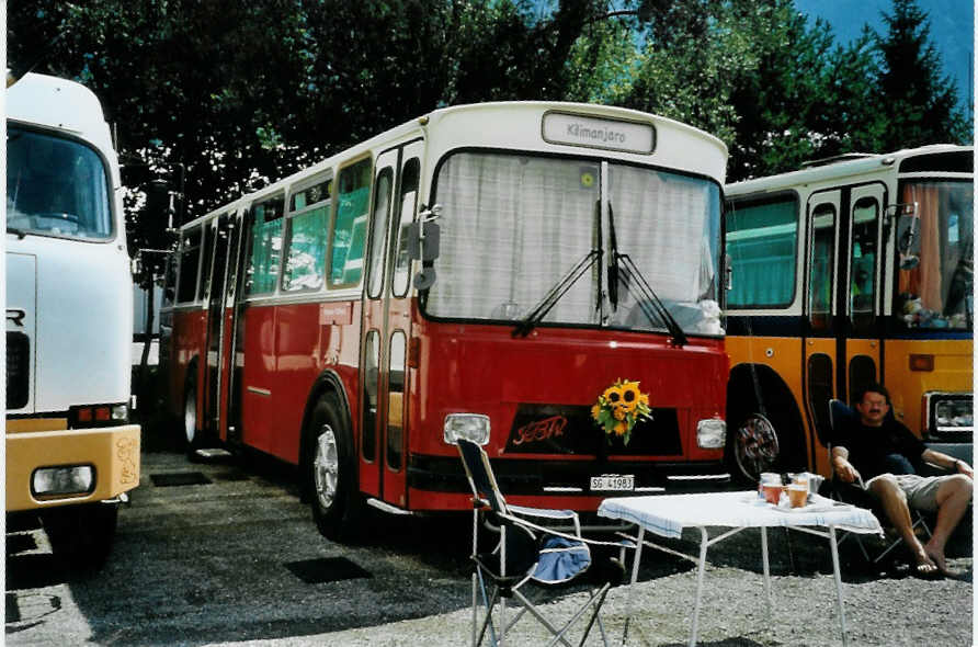 (097'319) - Aus der Schweiz: Liebi, Montlingen - SG 41'983 - FBW/T�scher (ex Wespe, Altst�tten; ex P 24'804) am 18. August 2007 in Schaan, Wohnbustreffen 