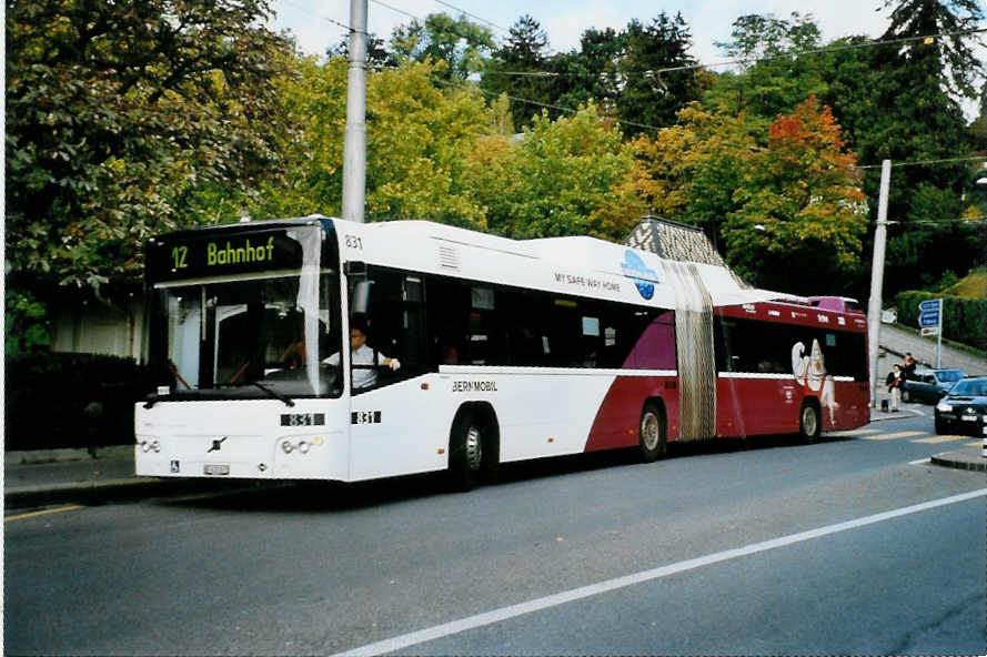 (099'521) - Bernmobil, Bern - Nr. 831/BE 612'831 - Volvo am 30. September 2007 in Bern, B�rengraben
