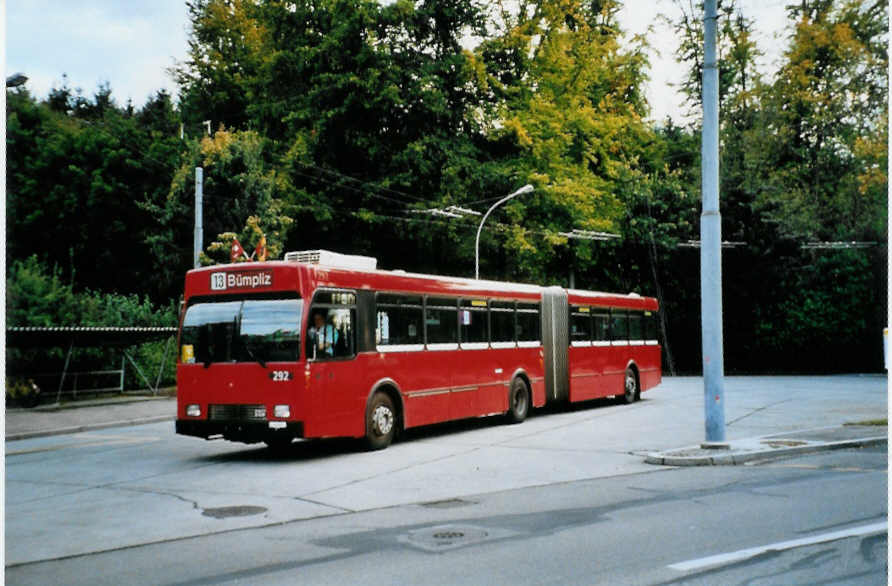 (099'530) - Bernmobil, Bern - Nr. 292/BE 419'292 - Volvo/R&J-Hess-Gangloff am 30. September 2007 in Bern, B�mpliz
