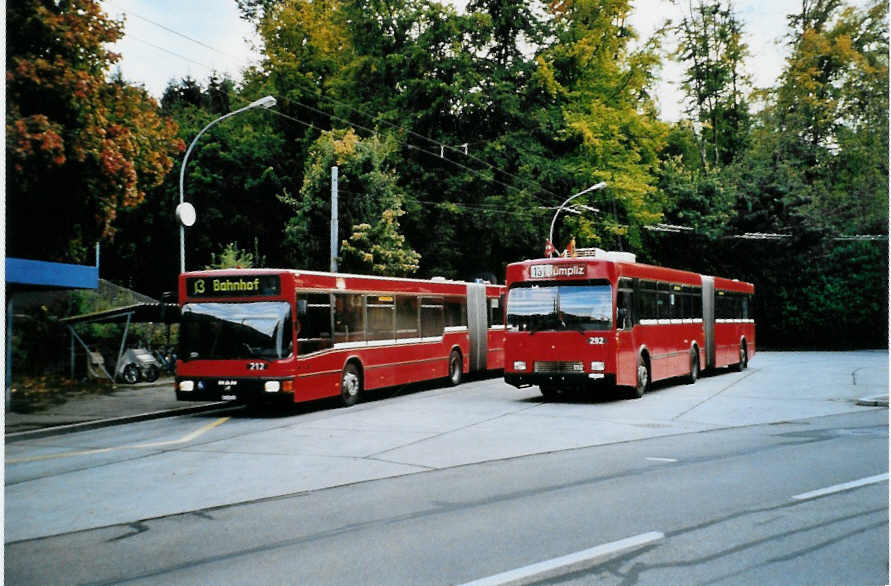 (099'531) - Bernmobil, Bern - Nr. 212/BE 513'212 - MAN + Nr. 292/BE 419'292 - Volvo/R&J-Hess-Gangloff am 30. September 2007 in Bern, B�mpliz