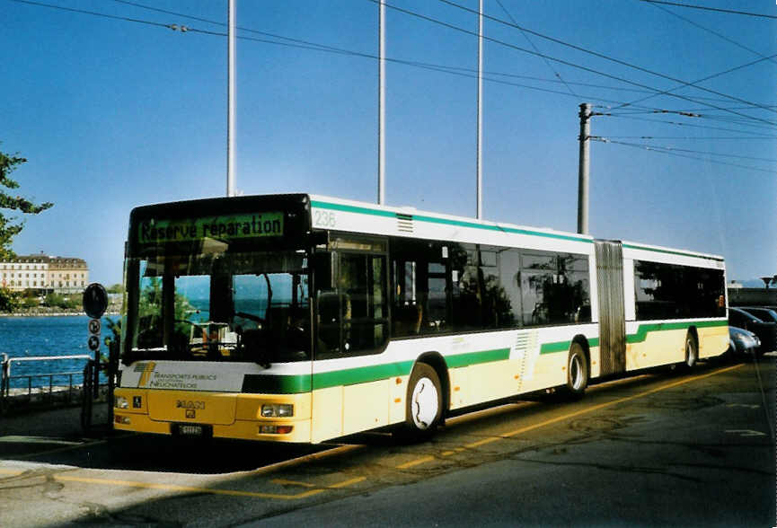 (100'315) - TN Neuch�tel - Nr. 236/NE 111'236 - MAN am 13. Oktober 2007 in Neuch�tel, D�p�t