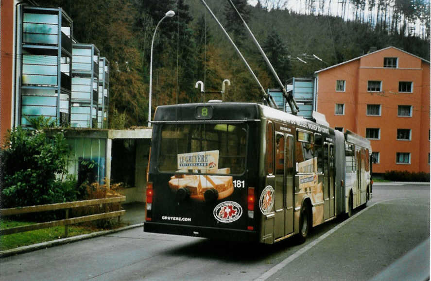 (101'424) - VBL Luzern - Nr. 181 - NAW/Hess Gelenktrolleybus am 26. November 2007 in Luzern, W�rzenbach