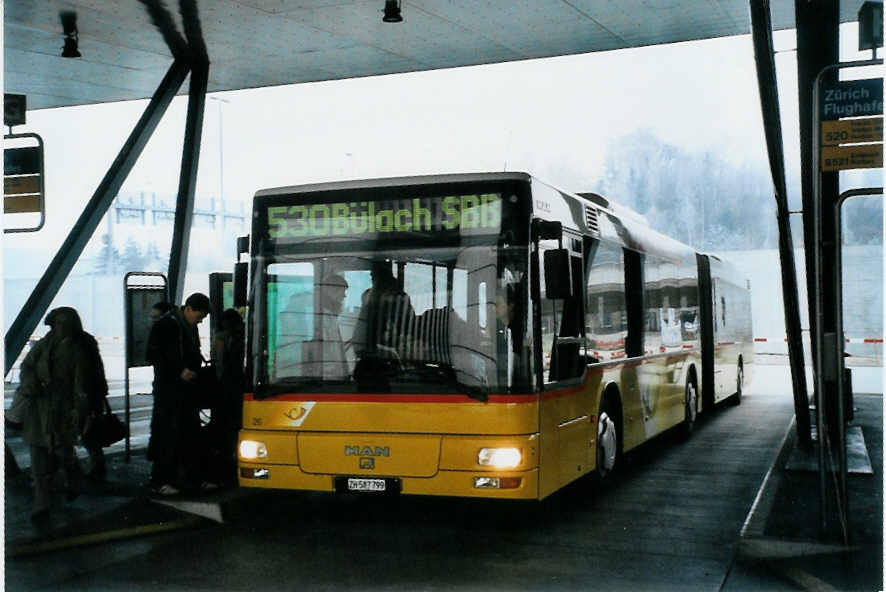 (102'310) - PostAuto Z�rich - Nr. 26/ZH 587'799 - MAN am 23. Dezember 2007 in Z�rich, Flughafen