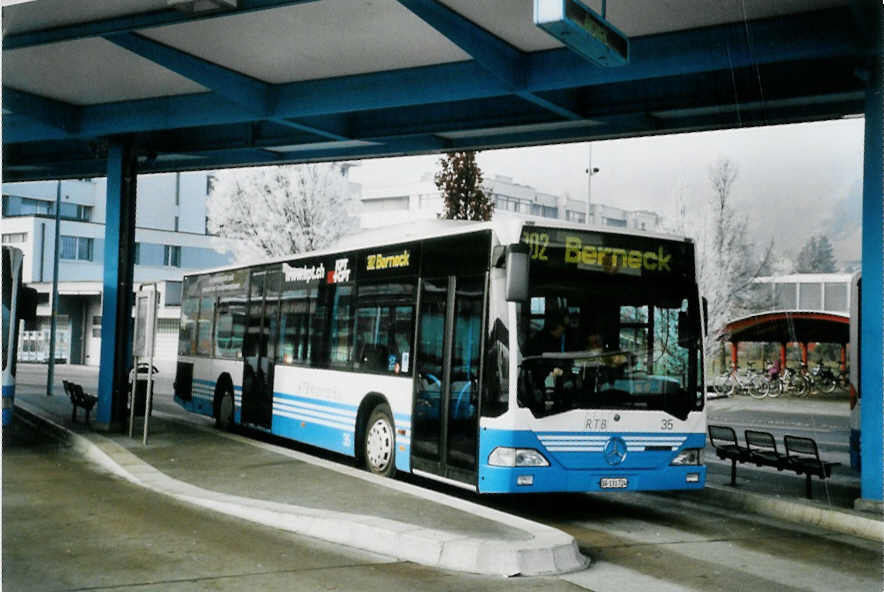 (102'620) - RTB Altst�tten - Nr. 35/SG 131'724 - Mercedes am 29. Dezember 2007 beim Bahnhof Heerbrugg