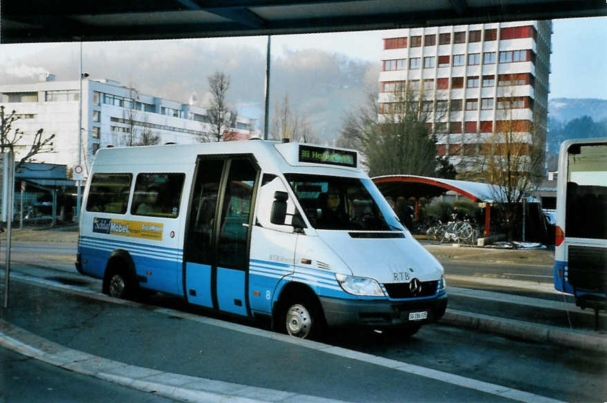 (102'706) - RTB Altst�tten - Nr. 8/SG 286'335 - Mercedes am 29. Dezember 2007 beim Bahnhof Heerbrugg
