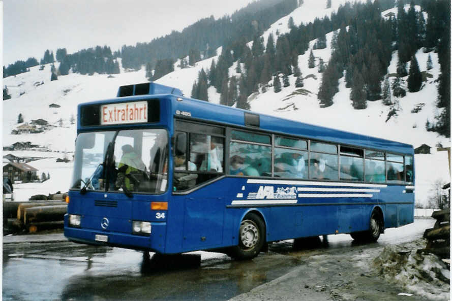 (103'032) - AFA Adelboden - Nr. 34/BE 263'015 - Mercedes (ex Nr. 17; ex Fr�hlich, Z�rich Nr. 603; ex VBZ Z�rich Nr. 682) am 6. Januar 2008 in Adelboden, Kreuzgasse