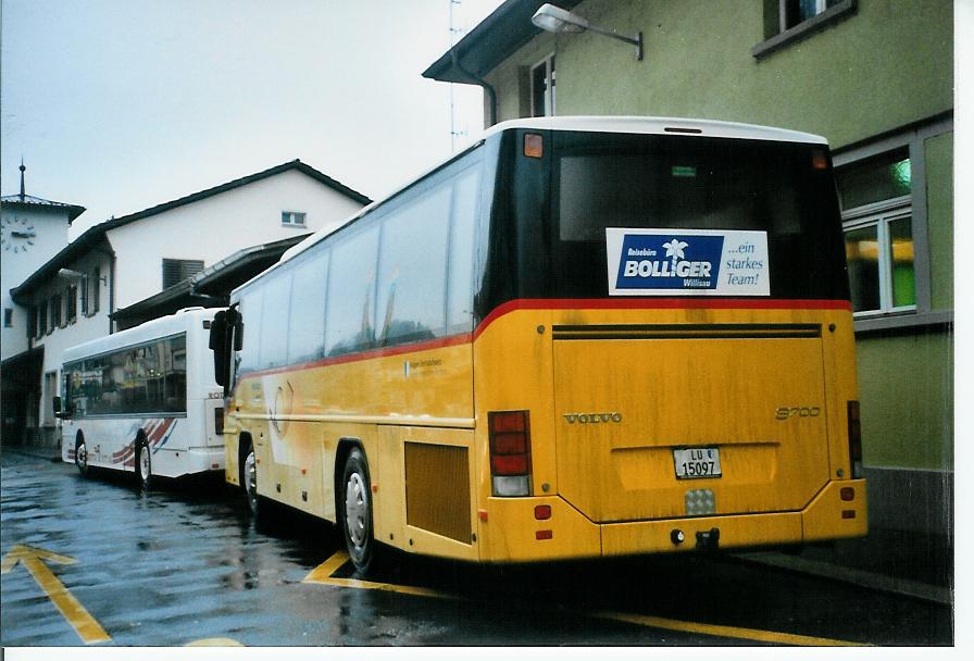(103'520) - Untern�hrer, Romoos - LU 15'097 - Volvo am 12. Januar 2008 beim Bahnhof Wolhusen