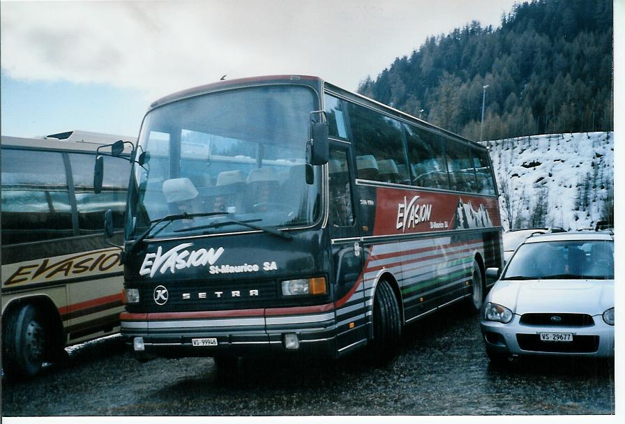 (103'602) - Evasion, St-Maurice - VS 99'946 - Setra (ex Wenger, Interlaken) am 19. Januar 2008 in Ovronnaz, La Bi�rze