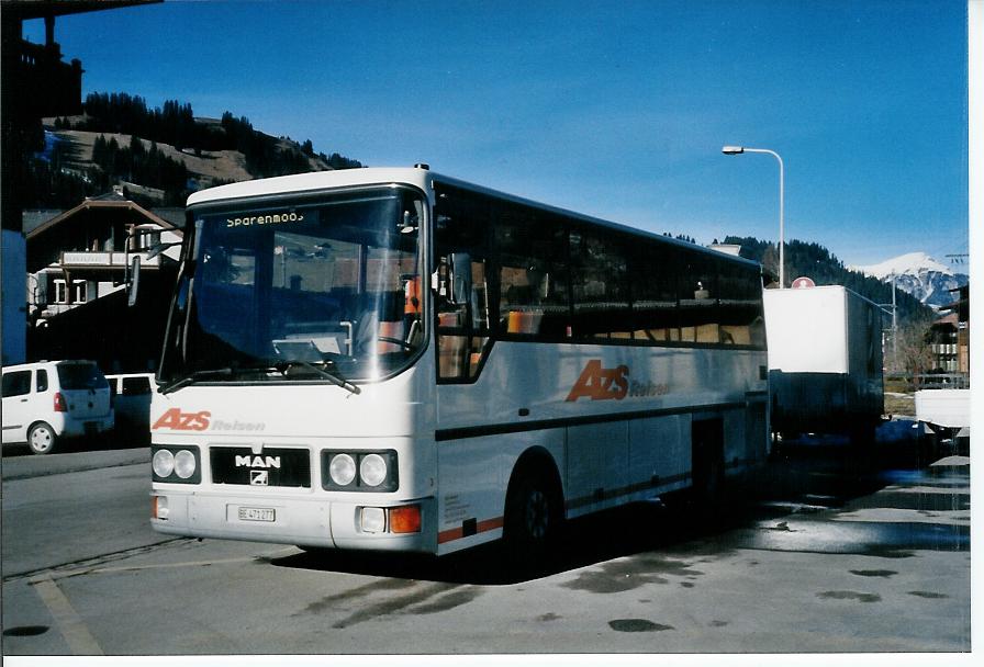 (103'701) - AZS Zweisimmen - Nr. 3/BE 471'277 - MAN/G�ppel (ex STI Thun Nr. 10; ex TSG Blumenstein Nr. 10) am 21. Januar 2008 beim Bahnhof Zweisimmen