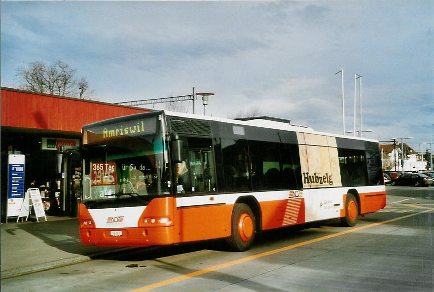 (104'110) - AOT Amriswil - Nr. 7/TG 691 - Neoplan (ex Vorf�hrfahrzeug) am 4. Februar 2008 beim Bahnhof Amriswil