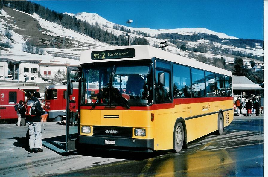 (104'407) - PostAuto Graub�nden - GR 102'340 - NAW/Hess (ex P 24'456) am 19. Februar 2008 beim Bahnhof Scuol-Tarasp