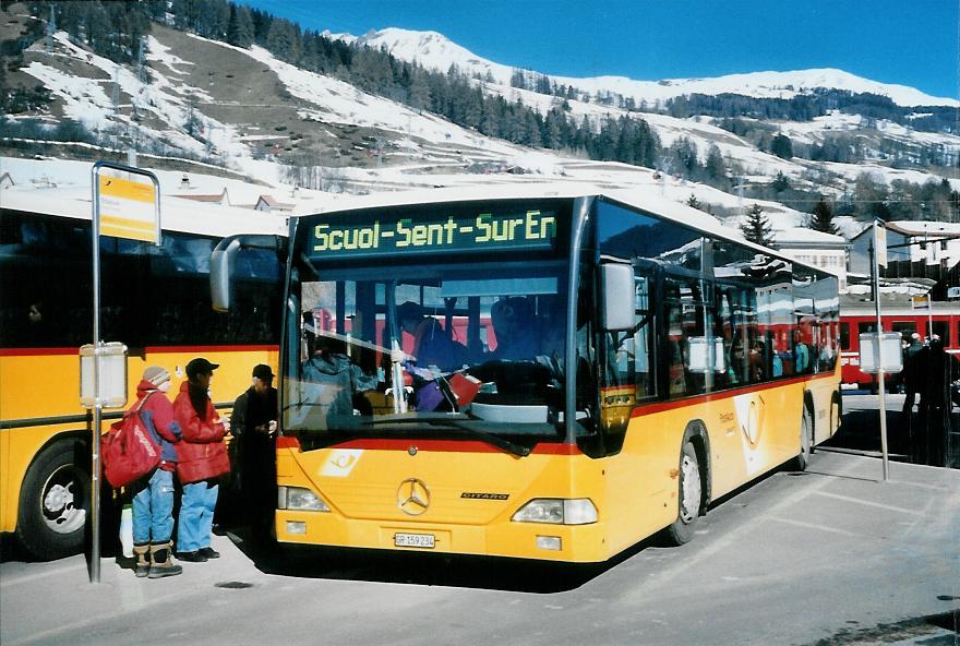 (104'411) - PostAuto Graub�nden - GR 159'234 - Mercedes (ex PostAuto Ostschweiz Nr. 4; ex P 25'353) am 19. Februar 2008 beim Bahnhof Scuol-Tarasp