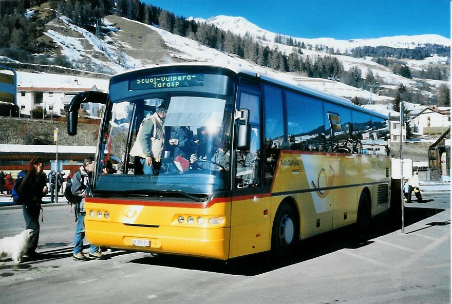 (104'428) - PostAuto Graub�nden - GR 159'313 - Neoplan (ex Guler, Sent) am 19. Februar 2008 beim Bahnhof Scuol-Tarasp