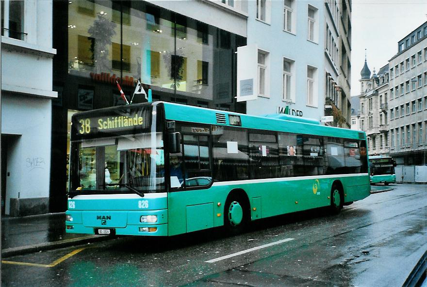 (104'610) - BVB Basel - Nr. 826/BS 2826 - MAN am 20. Februar 2008 in Basel, Schiffl�nde