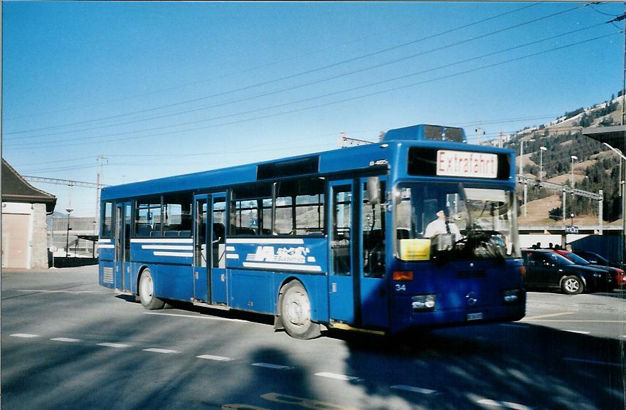 (104'707) - AFA Adelboden - Nr. 34/BE 263'015 - Mercedes (ex Nr. 17; ex Fr�hlich, Z�rich Nr. 603; ex VBZ Z�rich Nr. 682) am 24. Februar 2008 beim Bahnhof Frutigen