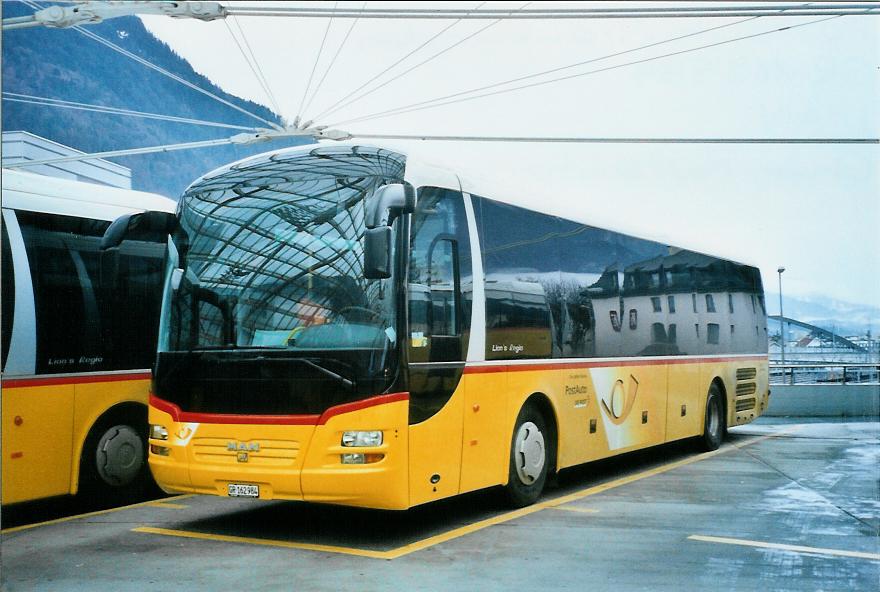 (104'721) - PostAuto Graub�nden - GR 162'984 - MAN am 1. M�rz 2008 in Chur, Postautostation
