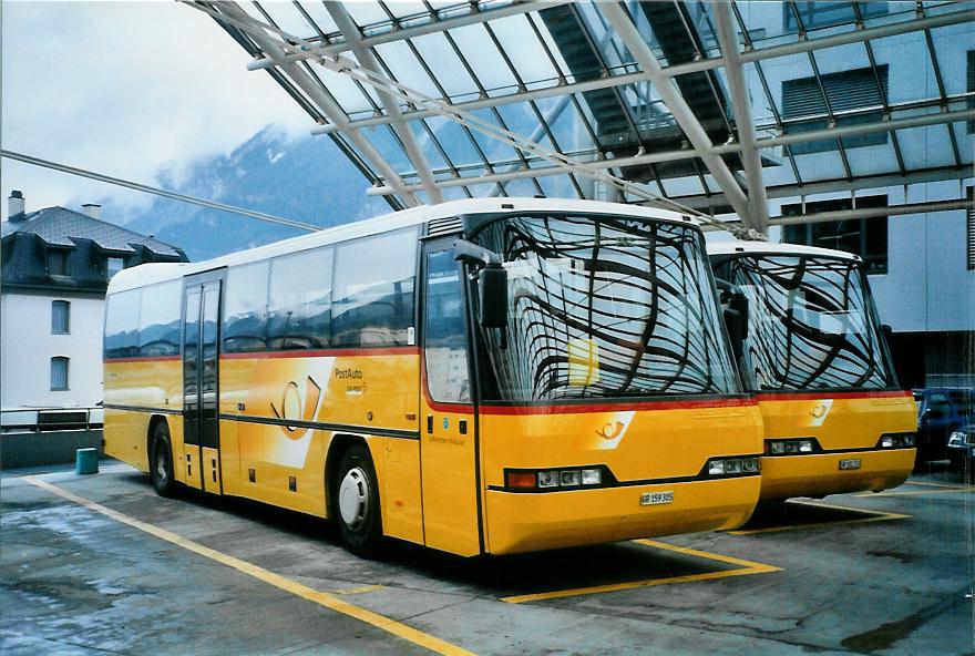 (104'722) - PostAuto Graub�nden - GR 159'305 - Neoplan (ex P 25'140) am 1. M�rz 2008 in Chur, Postautostation