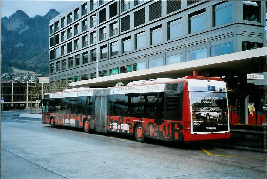 (104'817) - SBC Chur - Nr. 53/GR 155'853 - Neoplan am 1. M�rz 2008 beim Bahnhof Chur
