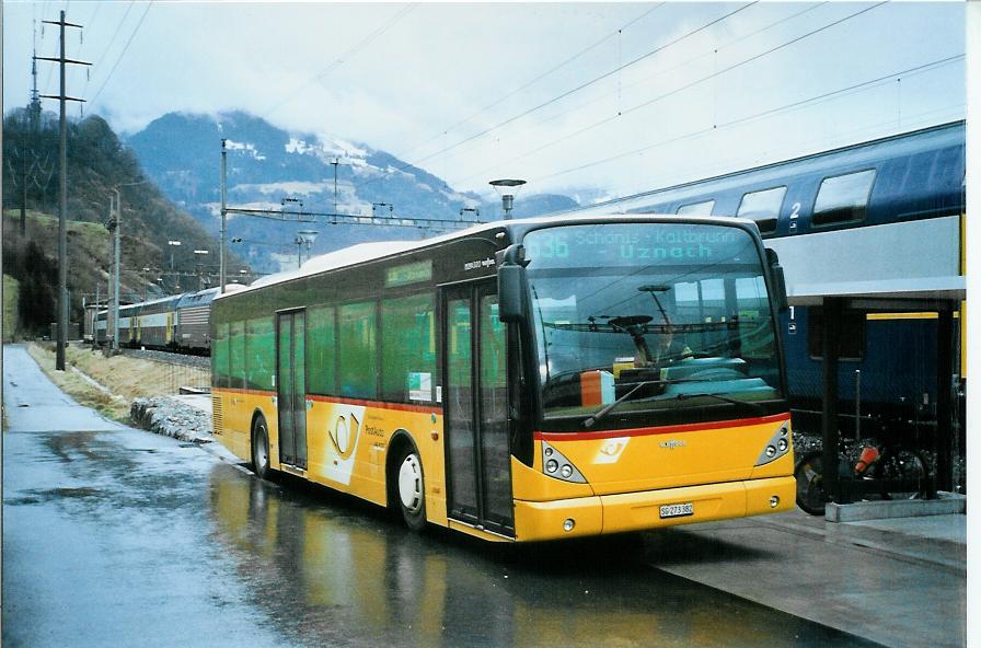 (104'903) - PostAuto Ostschweiz - SG 273'382 - Van Hool am 1. M�rz 2008 beim Bahnhof Ziegelbr�gge