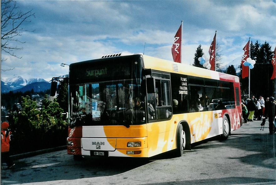 (105'012) - Stuppan, Flims - GR 52'063 - MAN/G�ppel am 9. M�rz 2008 in Flims, Bergbahnen