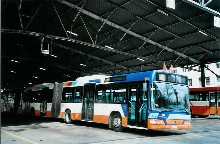 (105'204) - TPG Gen�ve - Nr. 328/GE 96'711 - Volvo am 15. M�rz 2008 in Gen�ve, D�p�t