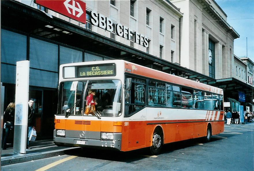 (105'222) - Dupraz, Gen�ve (TPG Nr. 591) - Nr. 52/GE 96'159 - Mercedes am 15. M�rz 2008 beim Bahnhof Gen�ve
