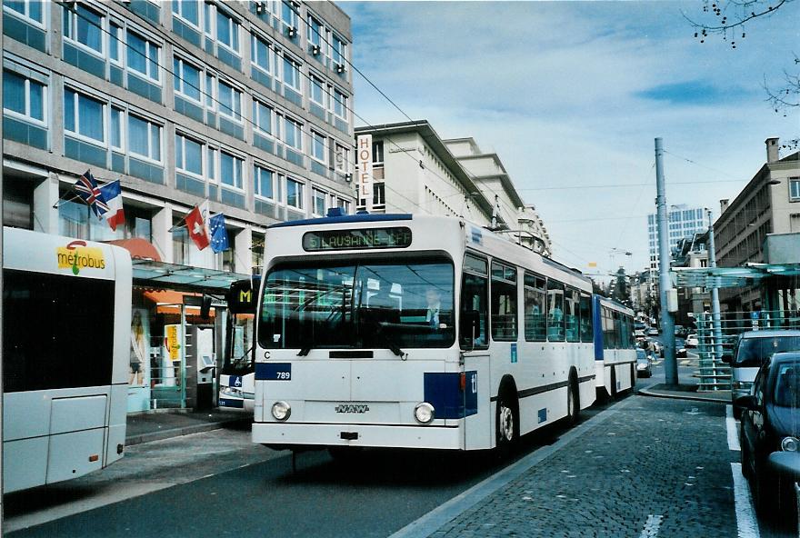 (105'234) - TL Lausanne - Nr. 789 - NAW/Lauber Trolleybus am 15. M�rz 2008 beim Bahnhof Lausanne