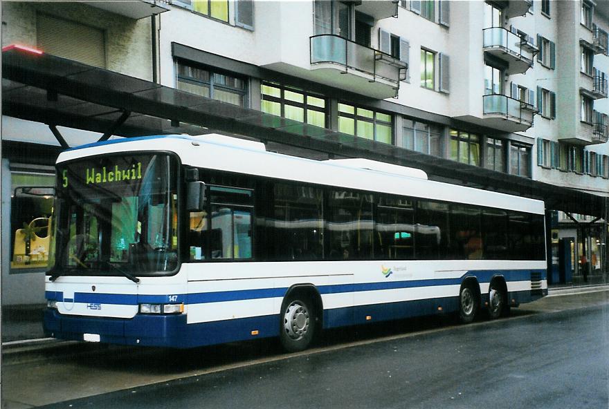 (105'312) - ZVB Zug - Nr. 147/ZG 3397 - Scania/Hess am 17. M�rz 2008 beim Bahnhof Zug