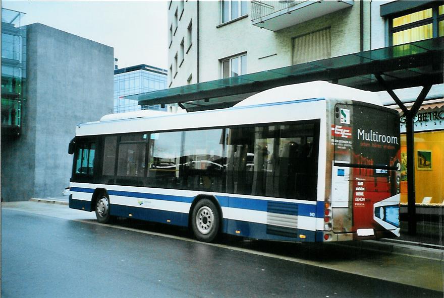 (105'324) - ZVB Zug - Nr. 140/ZG 3390 - Scania/Hess am 17. M�rz 2008 beim Bahnhof Zug