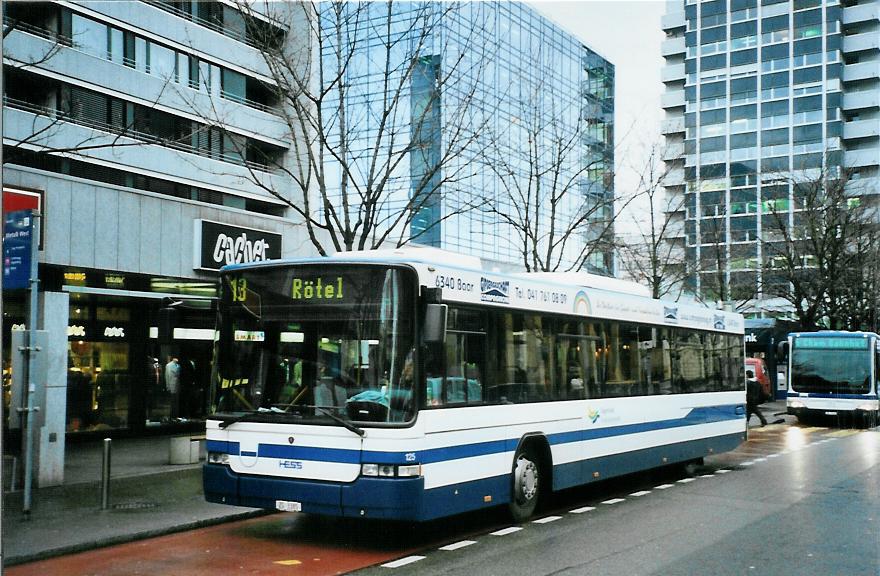 (105'332) - ZVB Zug - Nr. 125/ZG 3385 - Scania/Hess (ex Nr. 155) am 17. M�rz 2008 in Zug, Metalli