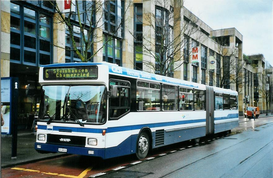 (105'334) - ZVB Zug - Nr. 76/ZG 46'076 - NAW/Hess am 17. M�rz 2008 in Zug, Metalli