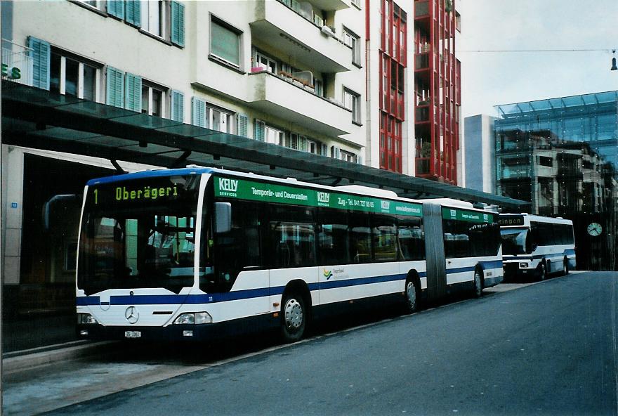 (105'705) - ZVB Zug - Nr. 11/ZG 3361 - Mercedes am 23. M�rz 2008 beim Bahnhof Zug